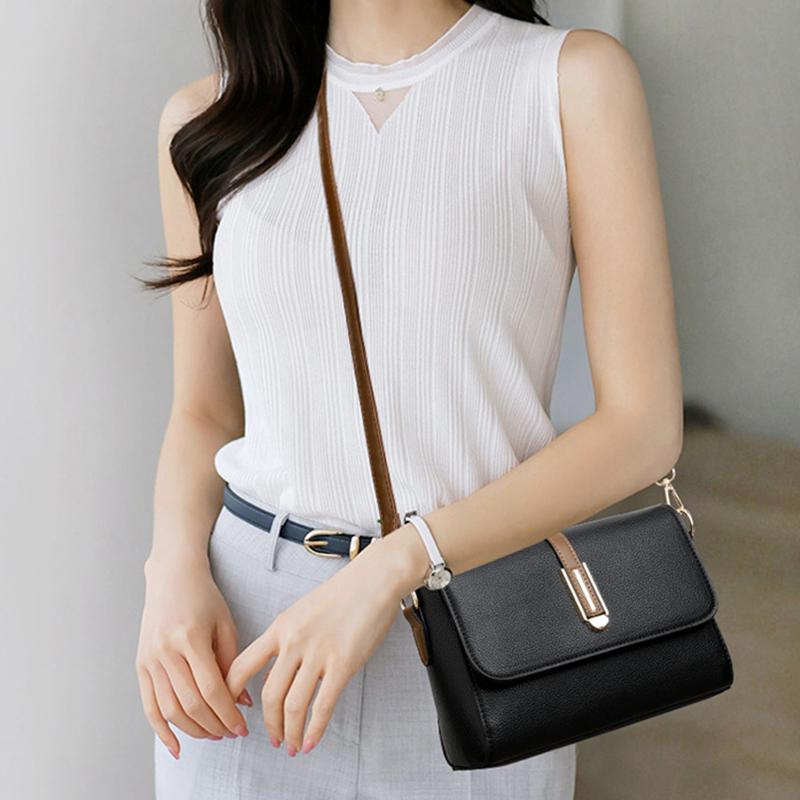 Women's Stylish Bag Soft Leather Crossbody Shoulder Bag Solid Color Premium Women's Messenger Shoulder Bag