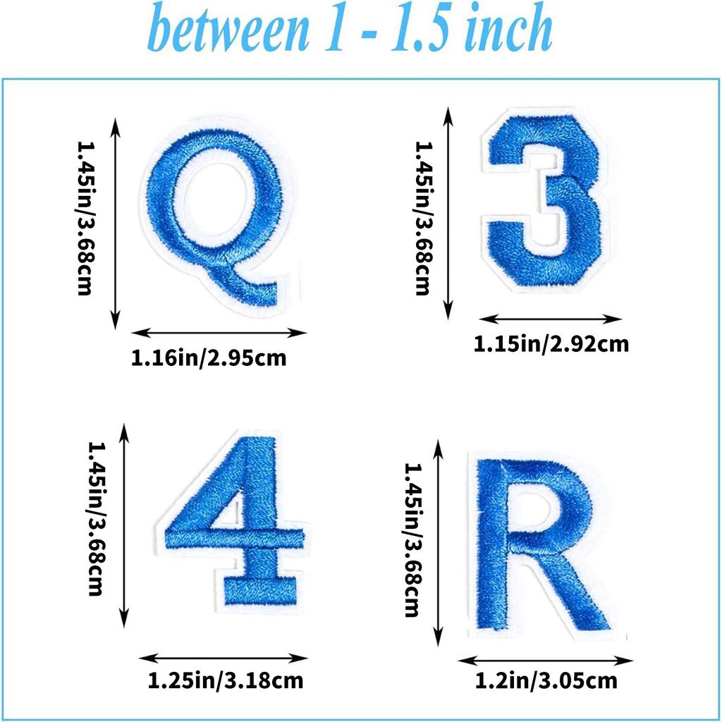 Pack Of 72 Embroidered Alphabet Number Patches Durable Iron On Applique For Clothing Bags DIY Crafts