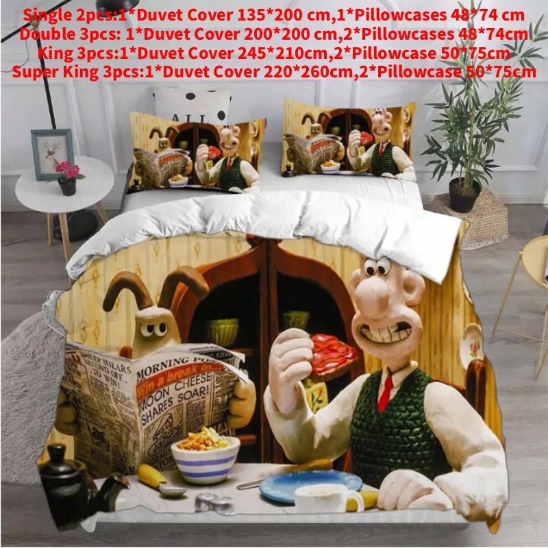 Bedding Wallace Gromit Sets Comforter Quilt Bed Cover Duvet Cover Pillow Case