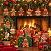 12Pcs/Set Christmas Decorations Gingerbread Man Pendants Christmas Tree Ornament Holiday Hanging New Year Gift Decor