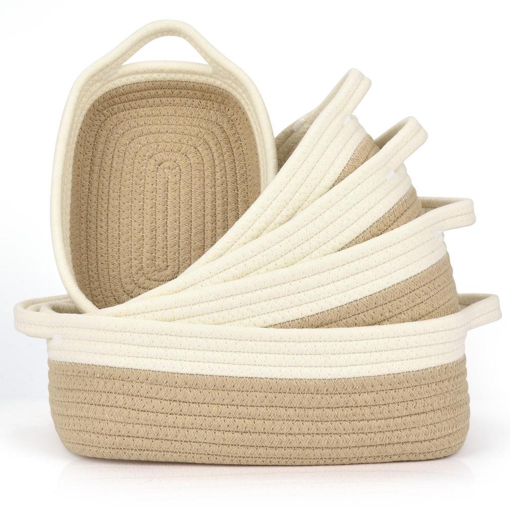 Large Cotton Rope Woven Storage Basket for Toys, Clothes, and Sundries