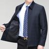Men's Wool Plaid Lapel Jacket: Spring/Autumn Middle-Aged Business Casual, Loose Fit, Dad's Wear