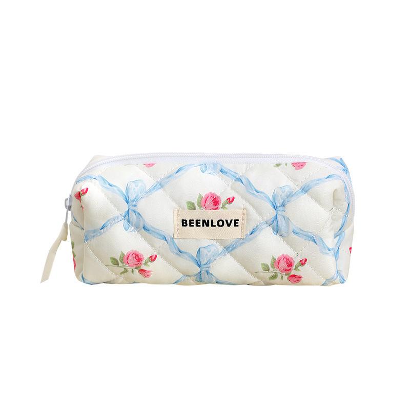 

Новая косметичка с бабочкой, любовью, цветком, модная стеганая косметичка, косметичка с бантом и цветком, большая вместимость, высокое качество зелёный