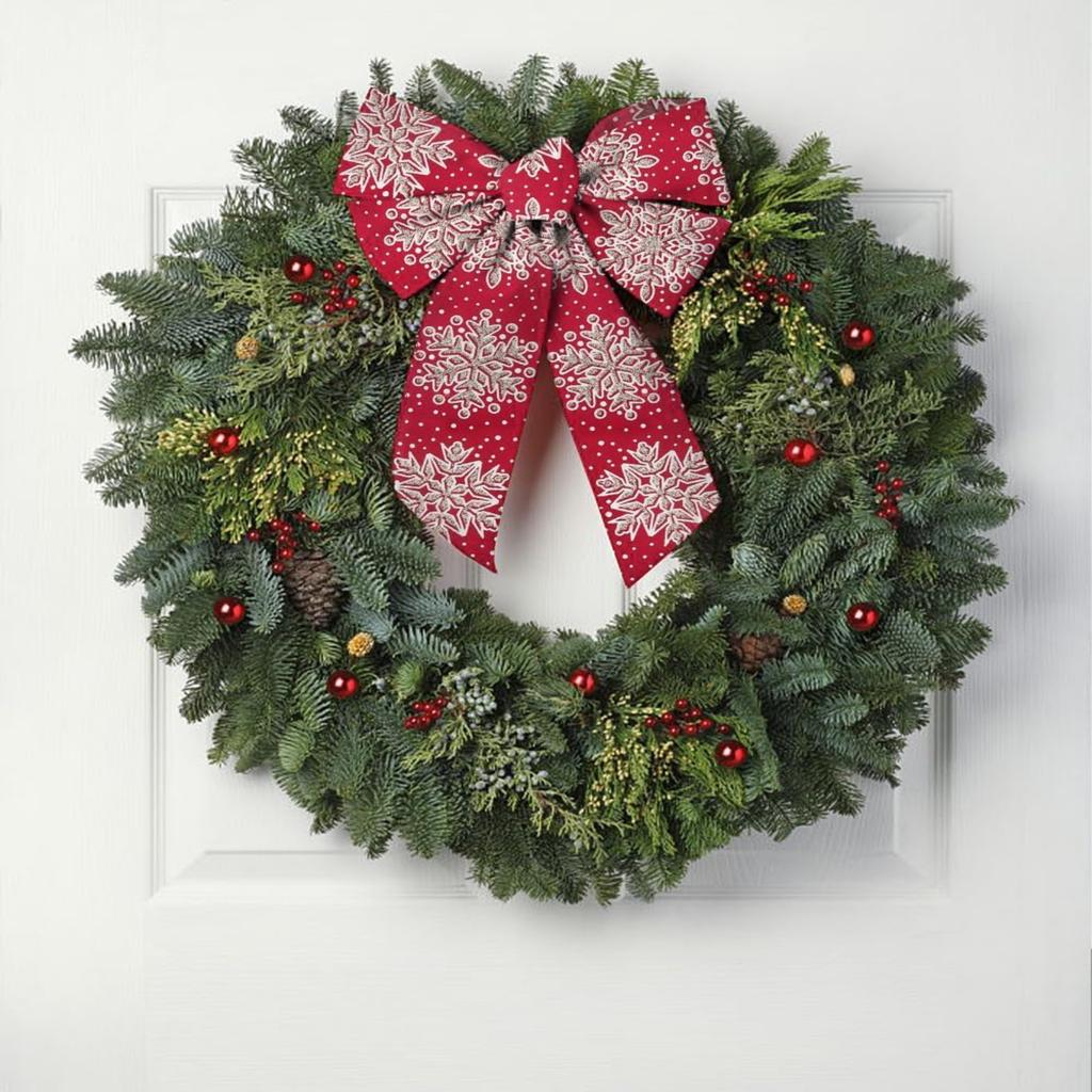 Christmas handmade decorative webbing red 2PC