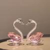 1/2Pcs Creative Swan Statue Exquisite Crystal Desktop Ornaments  Home Decoration