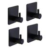 4Pcs Bathroom Towel Hook Multipurpose Sticky Wall Hooks Wall Mounted Coat Rack Robe Clothes Hook for Bath Kitchen
