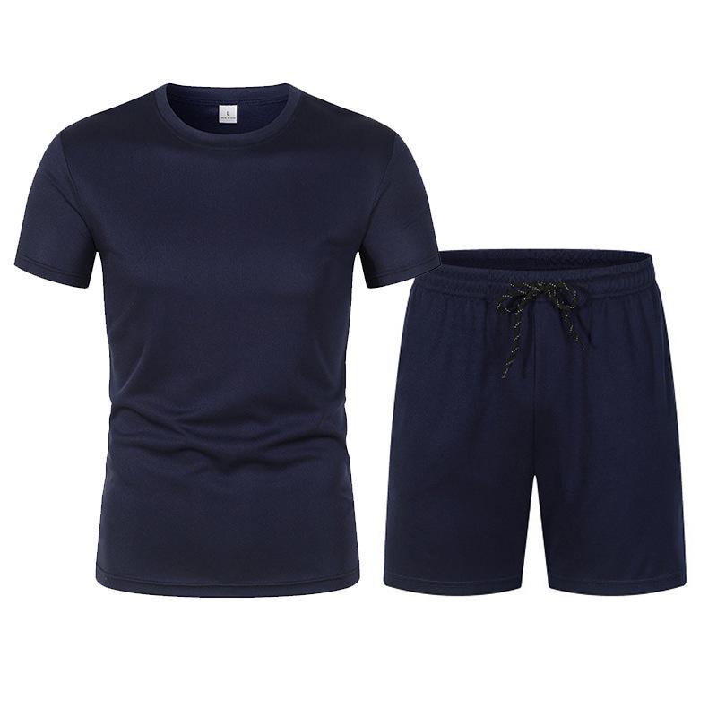 Men's Summer Mesh Basketball Set: Breathable Short Sleeve Tee + Solid Color Shorts