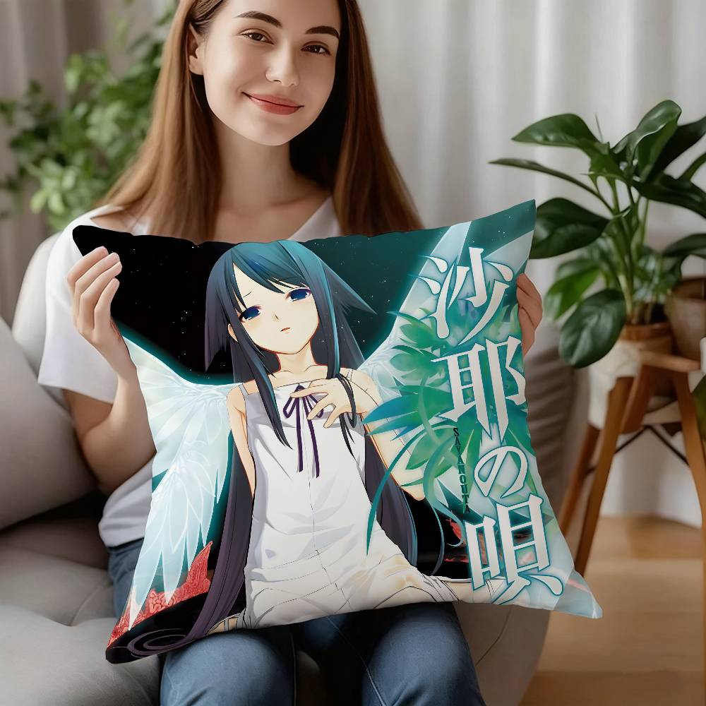 Saya No Uta Das Lied von Saya Kissenbezug Plüschstoff Weicher Kissenbezug Beidseitig bedruckt Kissenbezug Haushaltsgeschenke