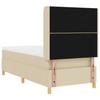 Box Spring Bed with Headboard Cream 90 x 190 cm Fabric