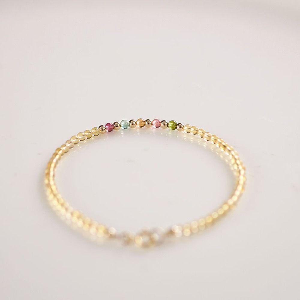 Waterproof Lucky Citrine Bracelet Beads Citrine Get Rich Bangle  Wedding Party Gift