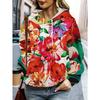 Autumn and Winter Ladies 3D Flower Print Hooded Comfortable and Breathable Versatile Hoodies & Sweatshirts (women’s)