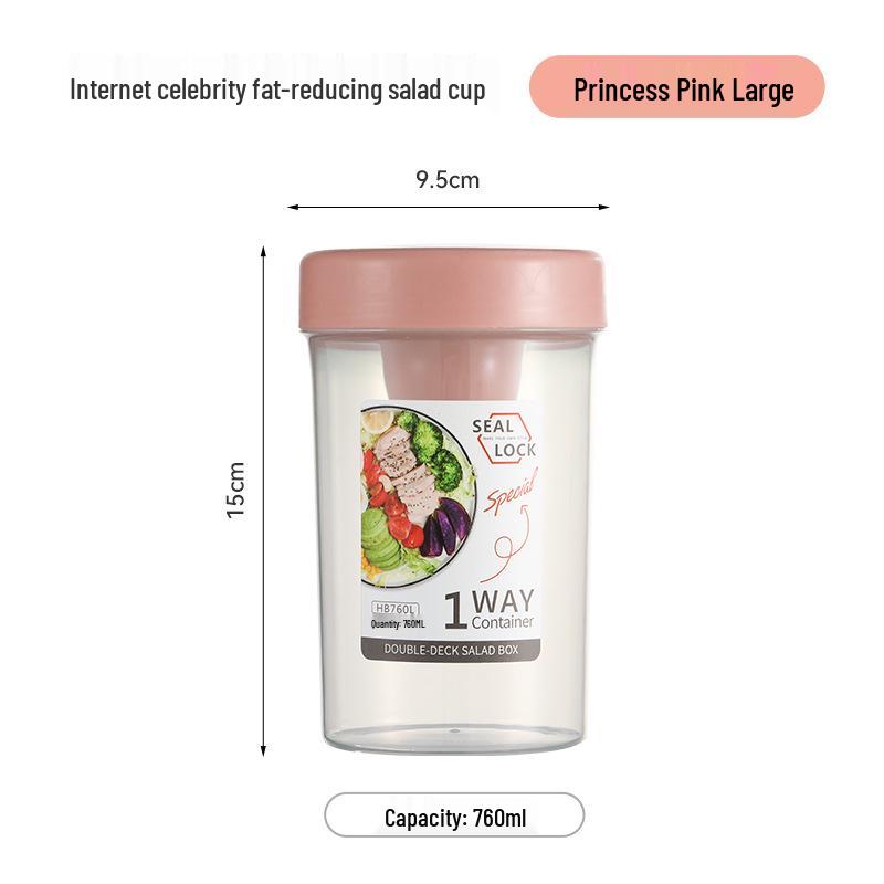 Portable Breakfast Salad Cup with Spoon and Fork Lid