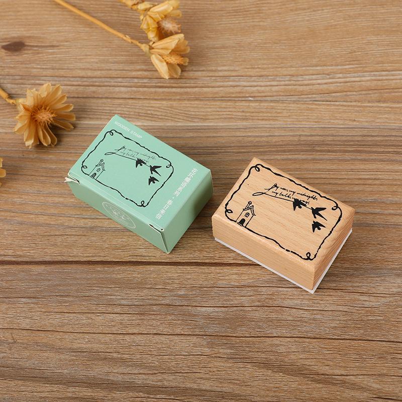 Original light retro handbook seal, butterfly, cat, garland message card, decorative material printing stamp journal stamp