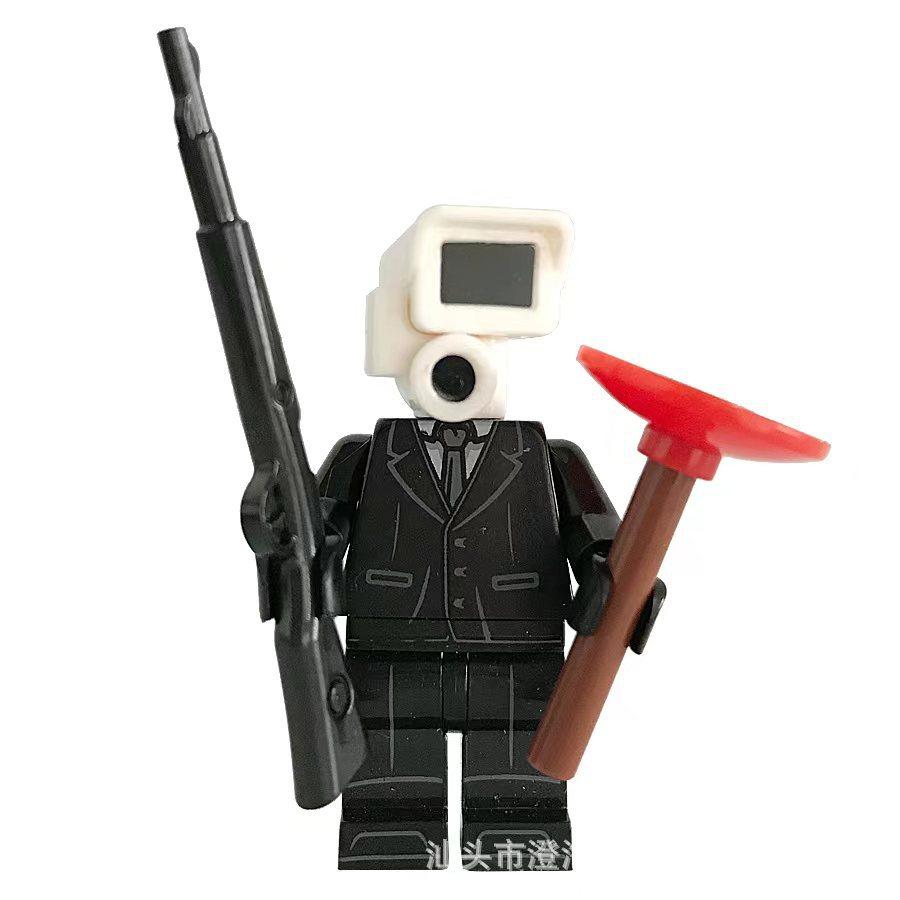 Skibidi Toilette TV-Mann Lautsprechermann Kamera-Mann Bauklötze Set, Actionfigur Modell, Kreative Bausteine, Geschenk für Jungen Kinder