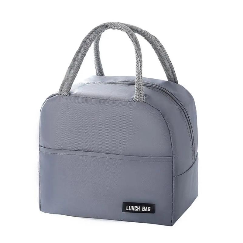 New Portable Lunch Box Bag Solid Color Thickened Thermal Insulation Bag Suitable For Students Office Workers & Other Occasions