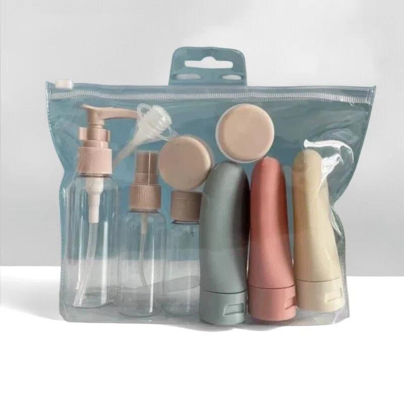 

11Pcs Travel Size Empty Bottle Set Liquid Cream Lotion Containers Squeeze Tube Fine Mist Spray Bottle with Storage Bag 11pcs-pack