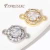 18K Gold Plated Round Charms Connector For Jewelry,Luxury Zircon Crystal Pendant Charm For Earrings Making DIY Accessories