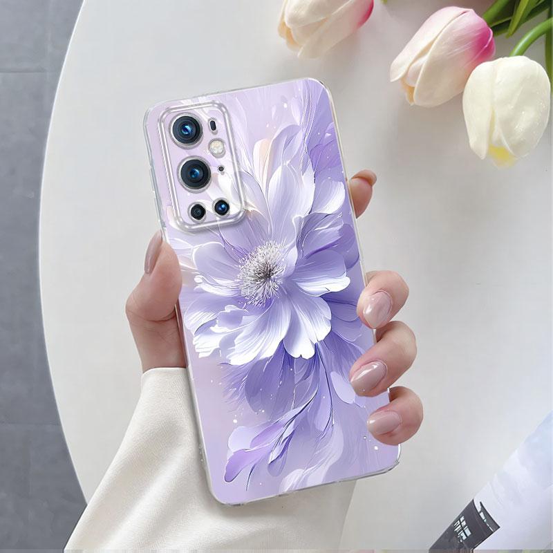 

For Oneplus 9 Pro 10T 10R 9RT Case Luxury Phone Case For Oneplus 9 CN IN 11 12 Marble Flower Clear Silicone TPU Protective Cover Oneplus 9 Pro