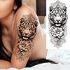 1 Sheet Bravery Tiger Temporary Tattoos For Men Adults Women Waterproof Fake Tattoo Sticker Disposable Washable Tatoo Decoration