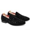 Fashion Black Spikes New Brand Mens Loafers Luxury Shoes Denim And Metal Sequins High Quality Casual Men Shoes 2024 Fashion Party Flats