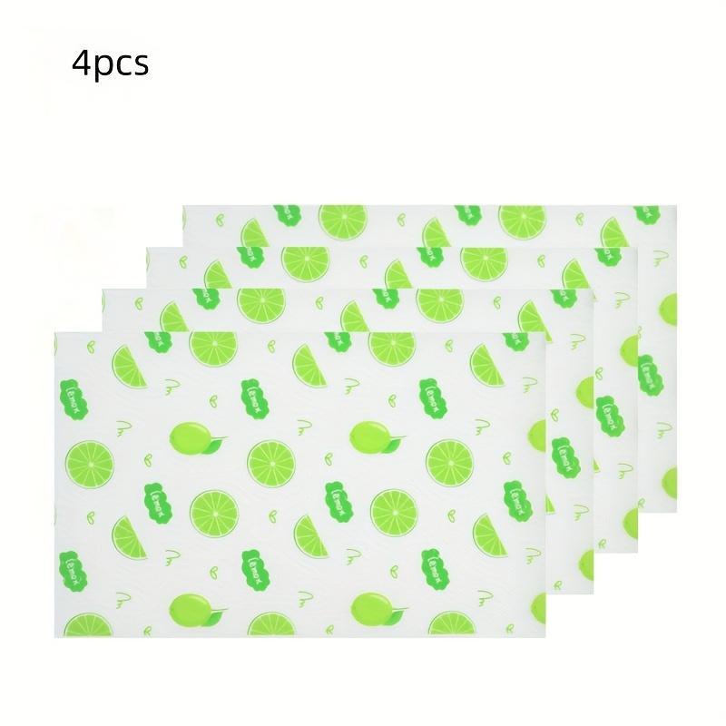 

4pcs Waterproof Refrigerator Liner Set - Moisture-Proof, Non-Slip, Washable, Reusable, EVA Material, Novel Lemon Pattern 45x30cm