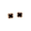 Women's Black Four-leaf Clover Earrings Full Diamond Zircon Anti-allergic Jewelry Earrings