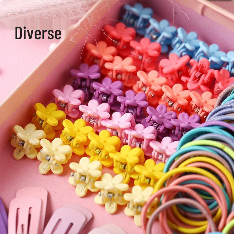 Children's Hair Accessories Gift Set: Hair Clips, Hairpins, Baby Ties, and Princess Hair Ropes