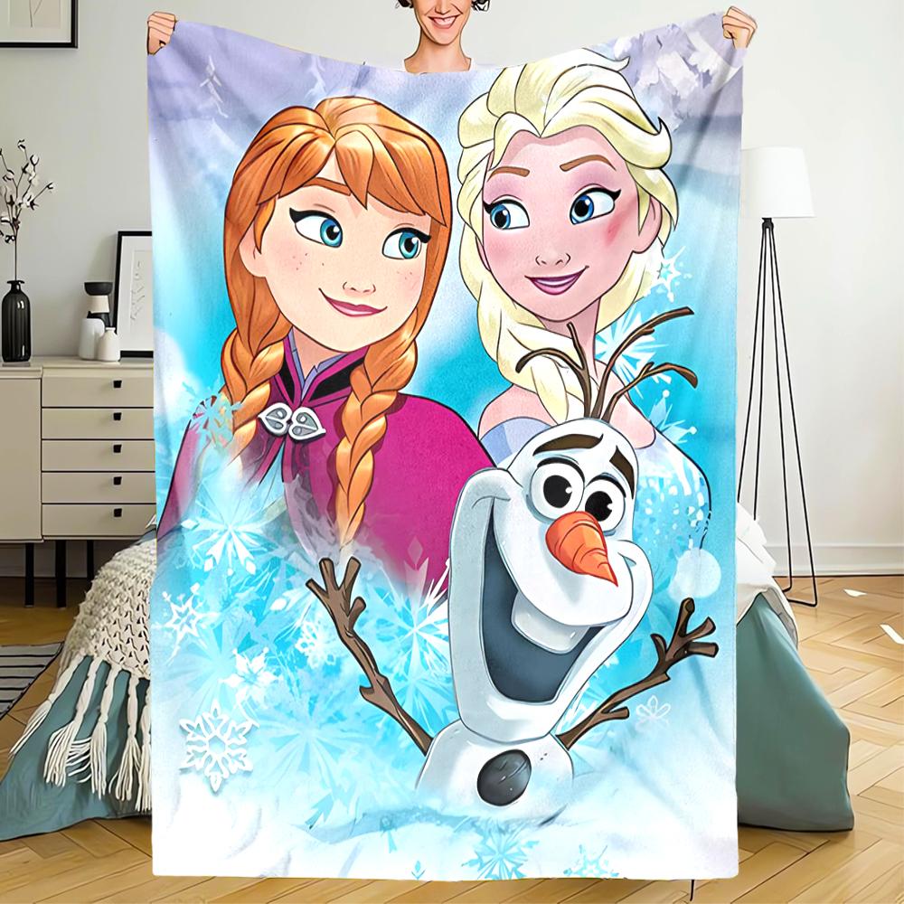 Elsa Theme Printed Blanket - Perfect for Couch, Bed, Travel & Outdoor Use | Machine Washable, Cozy & Durable.