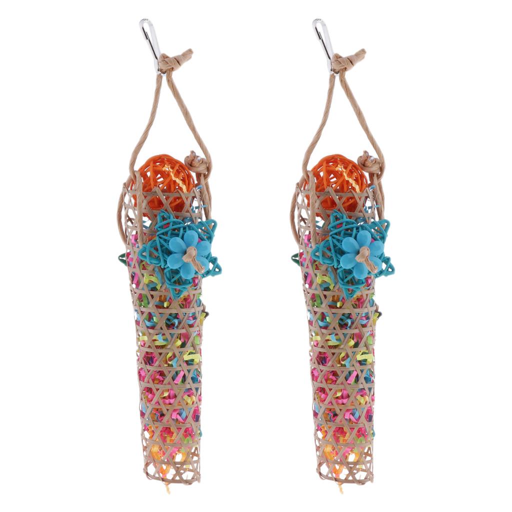 Set of Rattan Toys Birds Chew Macaws