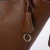 Textured synthetic leather bucket tote bag