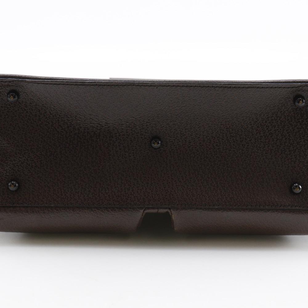 Gucci Old Gucci Handbag 002.1118.0462 Brown Leather Unisex Used