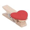50 piezas de clips de madera con diseño de corazón rojo para hacer bricolaje, alfileres decorativos para accesorios de fiesta