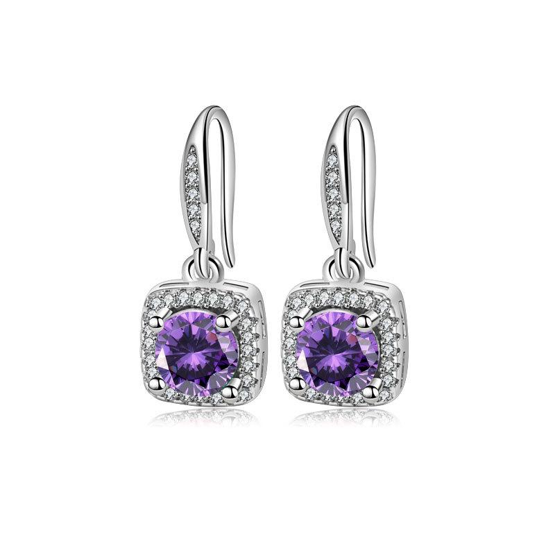 Elegante 1 Karat quadratische Ohrstecker für Damen Modischer Zargenfassung Ohrschmuck Schicke und zarte Accessoires