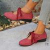 Autumn New Elegant Temperament Flat Lace-Up Single Shoes Women'S All Seasons Spring Style Shallow Mouth, Women Shoes