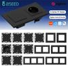BSEED Zigbee Click Light Switch Part 1/2/3/4Gang 2Way Switch Function DIY Part EU Smart Socket Outlets Plastic Frame Black Color