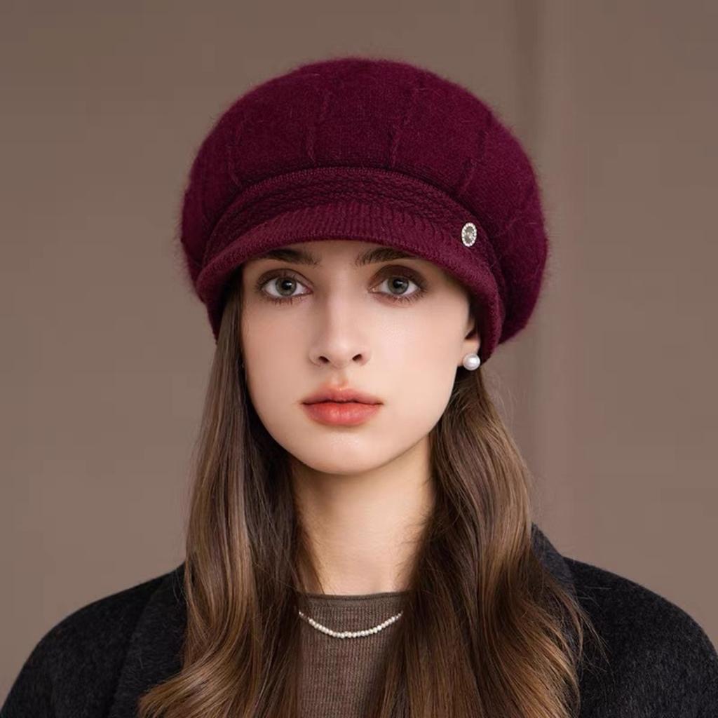 Warm Hat, Plush, Knitted Hat, Thick Hat, Woolen Hat, Cold Hat