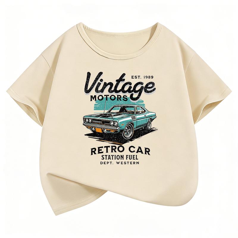 Vintage Car TShirt Printed T Shirt Girls Summer Anime Short Sleeve Tops TShirts Cute Boys Clothing Kids Tee