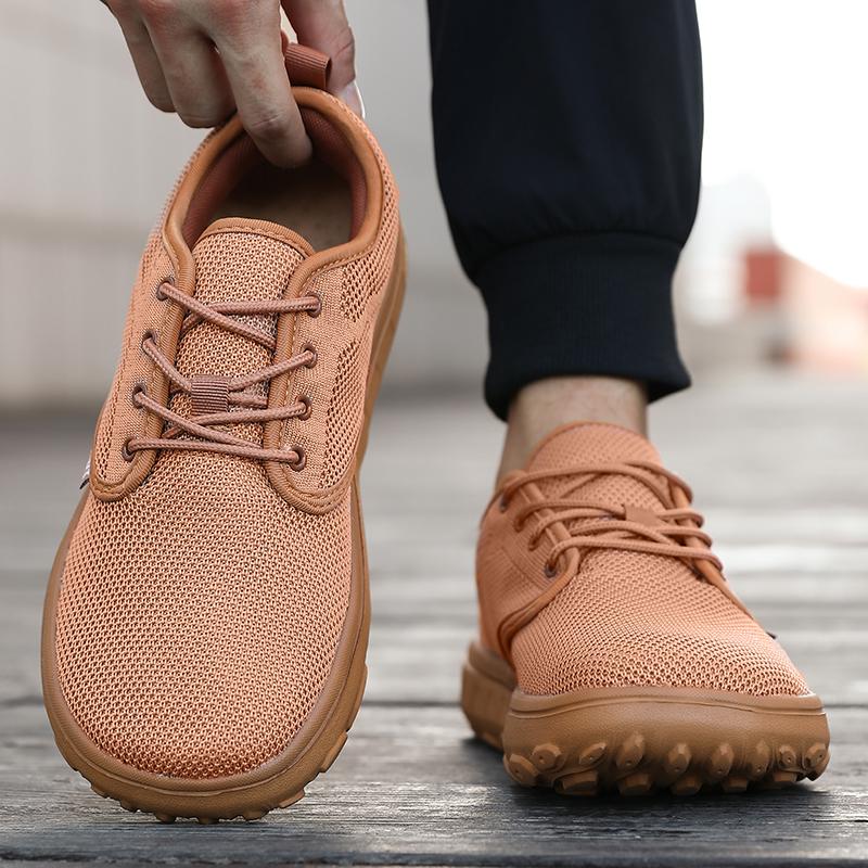 Wide Toe Men Platform Shoe Breathable Knitted Mesh Comfortable Barefoot Casual Versatile Soft Sole Wide Shoes Walking Sneakers