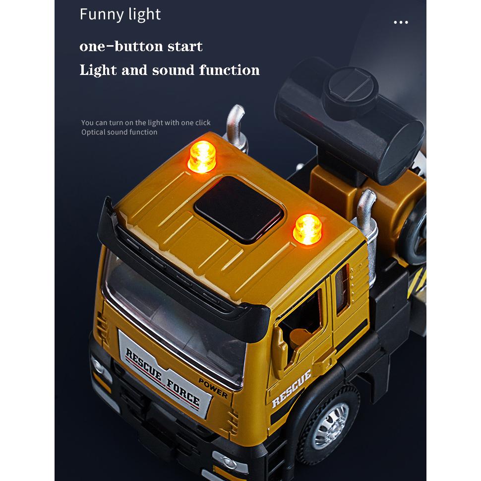 1/32 Scale Mixer Truck Alloy Car Model Diecasts Metal Toy Large Concrete Cement Truck Excavator Car Model With Sound And Light Collection Kids