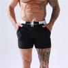 New Men's High-End Quick-Dry Plus Size Double-Layer Tie-Up Swim Trunks
