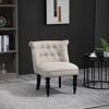 Sessel Wohnzimmer Lounge Sessel Vintage Entspannungsstuhl mit Holzbeinen Lesesessel in Leinenoptik, Gepolsterter Sessel für Schlafzimmer Beige