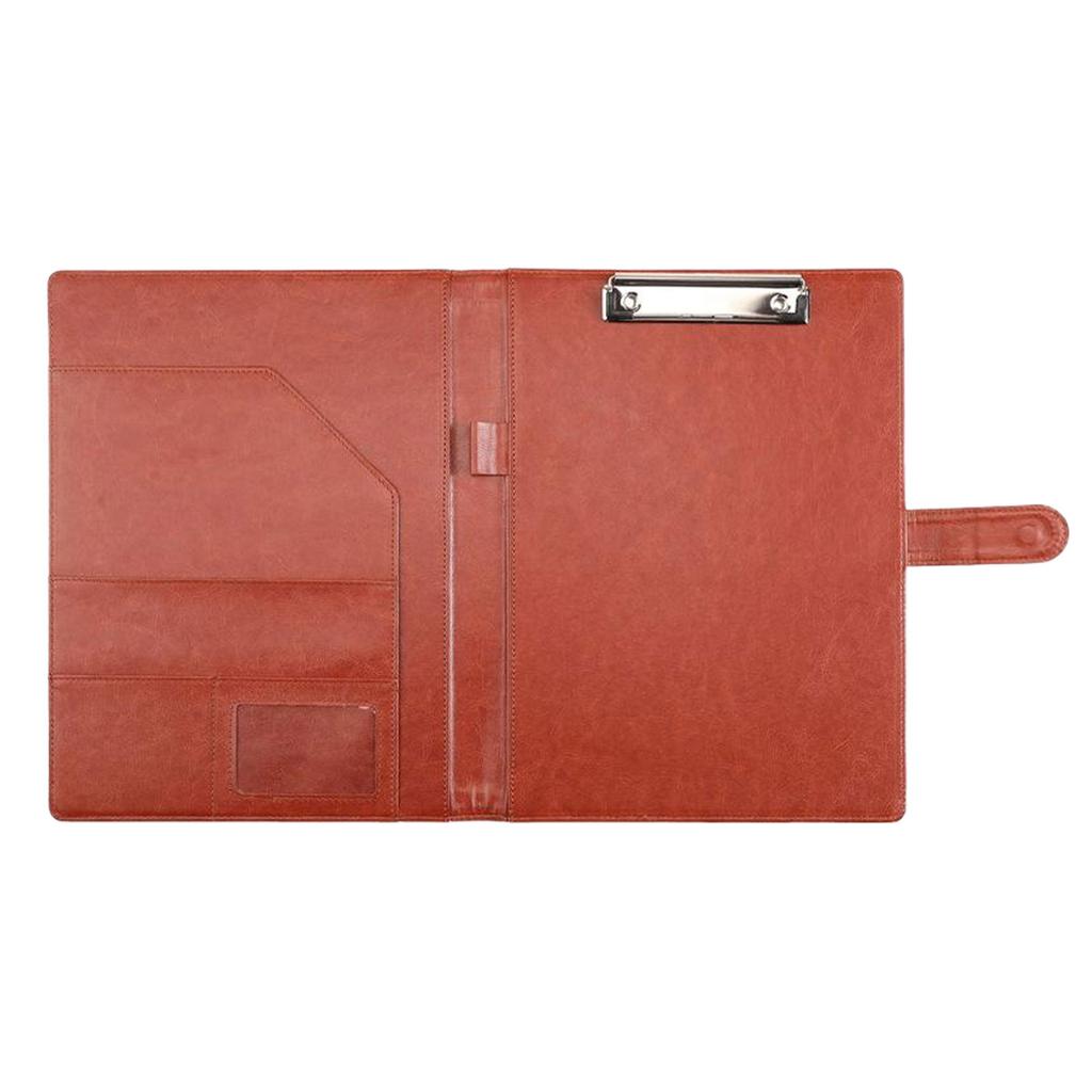 Elegant PU Leather Document Folder With Secure Magnetic Buckle Closure And Place Sign Ones Name Pen Storage Folder A4 Folder