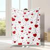 Cozy Love Heart Digital Print Flannel Throw Blanket - Ultra-Soft Reversible for Couch Bed Officeor Portable Valentine's Day