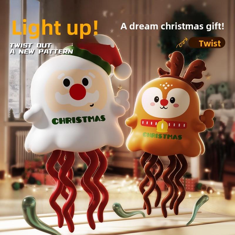 Dancing Octopus Wind Up Toy With Santa Claus And Elk Design For Holiday Gift Giving
