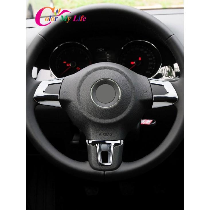 ABS Chrome Car Steering Wheel Decoration Cover Trim Sticker Fit for Volkswagen VW GOLF POLO JETTA MK5 MK6 Bora