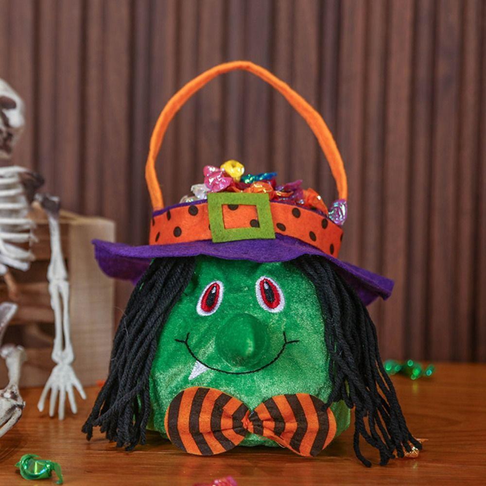 Gifts Pouch Trick or Treat Bag Non-woven Pumpkin Bag Funny Halloween Candy Drawstring Bag  Children
