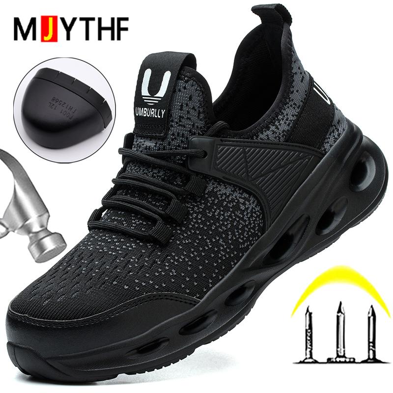 Lekkie Buty Bezpieczeństwa Męskie Antyuderzeniowe Antyprzebiciowe Buty Robocze Oddychające z Stalowym Podnoskiem Bezpieczeństwo Ochrona Buty Sportowe Bezpieczeństwa Męskie