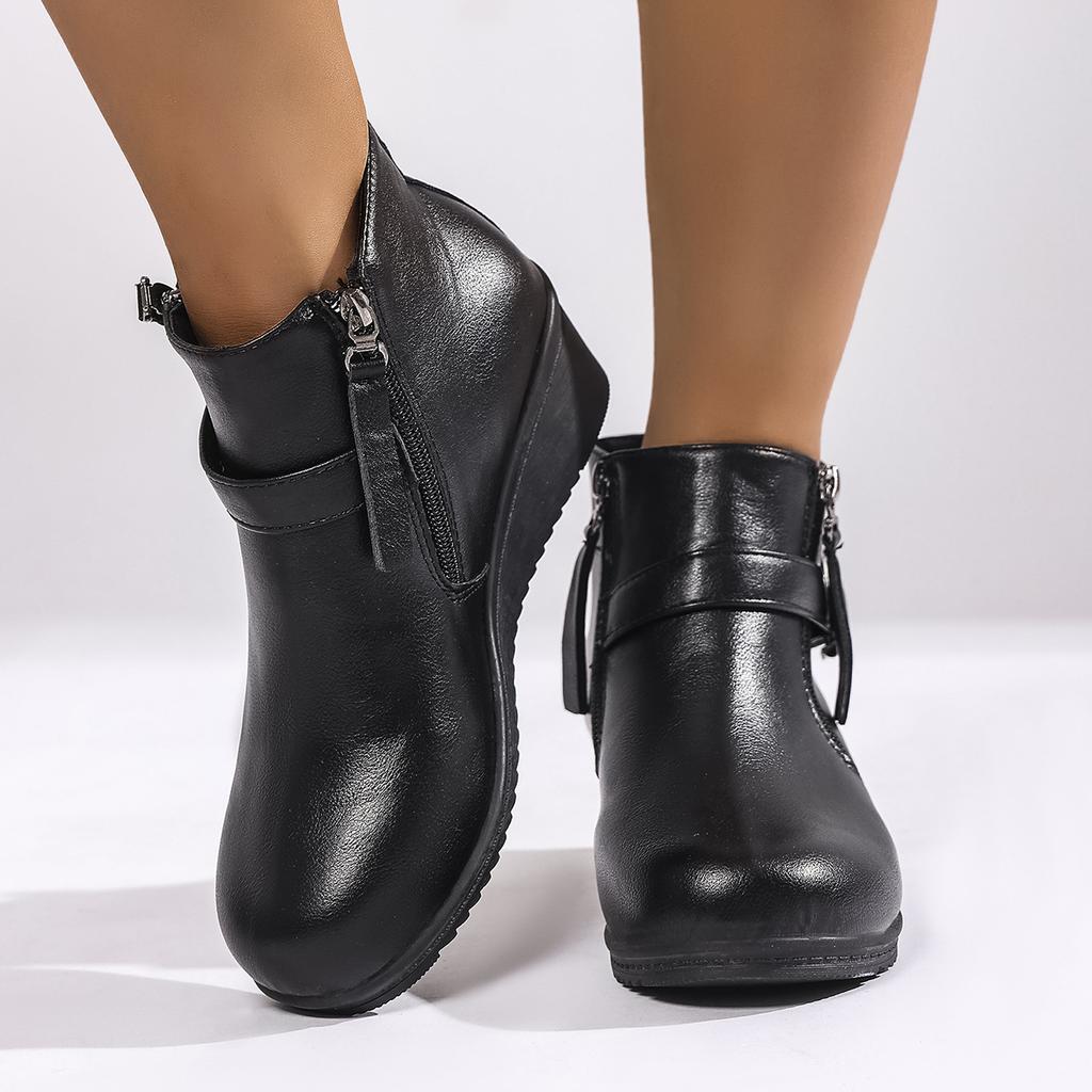 Women Boots New Trend Luxury Shoes For Women Solid Color Round Toe Comfortable Boots Women Retro Fashion Winter Ankle Boots