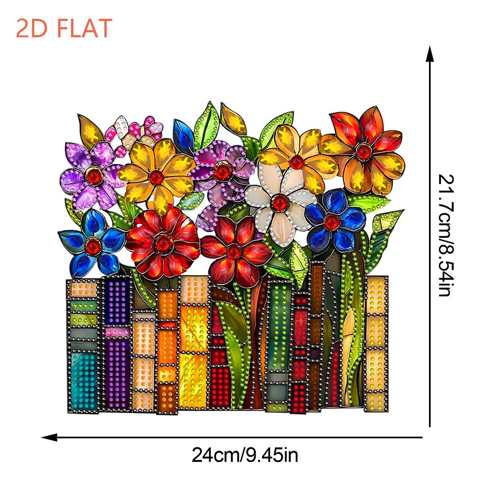 2D/Flat DIY Rhinestone Diamond Art Window Pendants Diamond Painting Set Double Side Print Single Dide Drill Wall Door Decoration