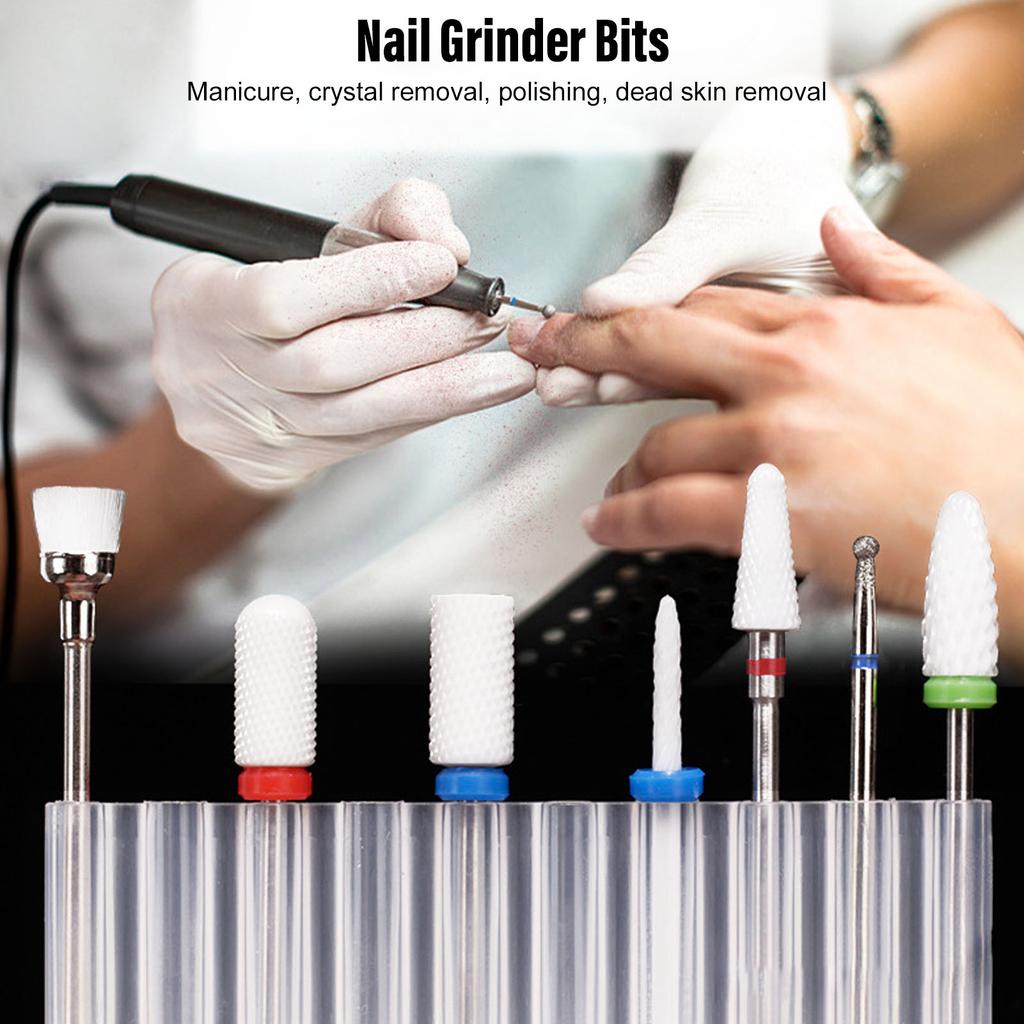 7Pcs Nail Drill Bits Accurate Clear Operation Professional Nail Grinder Bits for Cleaning Shaping Cutting